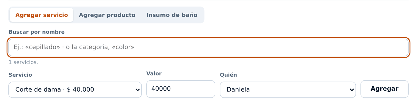 Pestañas de la factura
