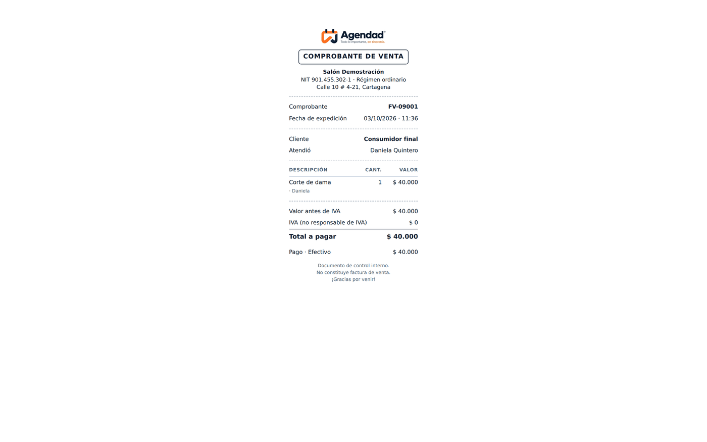 Comprobante de venta